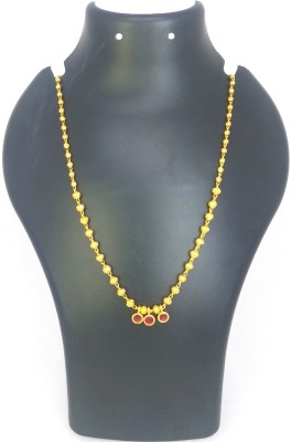 SONI Soni Brass Golden Princess Traditional Gold Plated Necklace (18 inch length) Ruby Gold-plated Plated Brass Chain