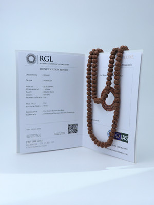 ShivaRatna ShivaRatna Rudraksha Mala 108+1 Beads (Pathri Mala/Chikna Mala) Lab Certified Rudraksha Chain
