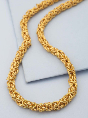 Fashion Frill Golden Chain For Boys Necklace Chains For Men Girls Stylish & Fancy King Design Gold-plated Plated Brass Chain