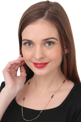 AanyaCentric 22inches Long Trendy Fancy Latest Design Neck Women Gold-plated Plated Brass Chain