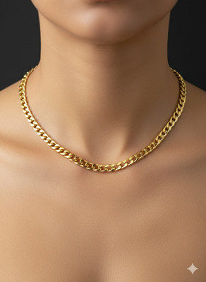 house of common One Gram Micro New Square Box For Men And Women 24 Inch Long Gold-plated Plated Brass Chain