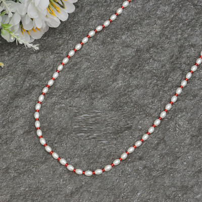 GIACOMO Avoid negative energy Luck Bringing and Protection Single Layer Moti Mala Pearl Mother of Pearl Necklace