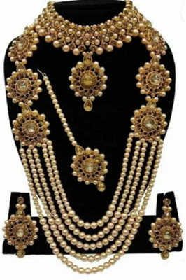 URBANELA Brass Green Jewellery Set(Pack of 4)