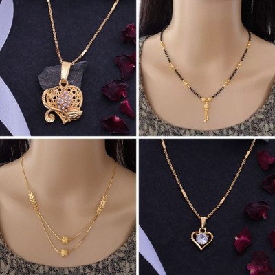 Dency Brass Gold-plated Gold Jewellery Set(Pack of 4)