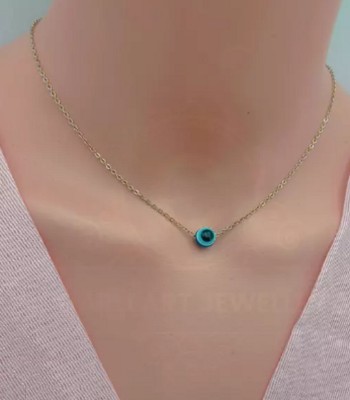 Jewel WORLD BLUE Eye GOLD CHAIN Pendant Locket Necklace 18 inch Chain For girls Gold-plated Plated Brass, Alloy Chain