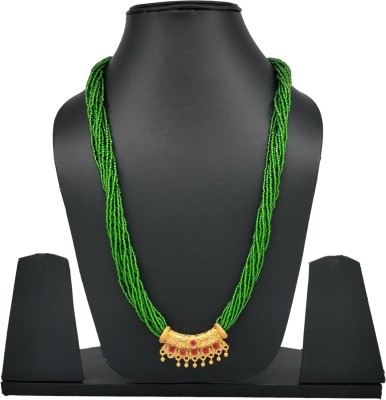 Shubh Nakshatra [A9] Green Timaniya Tilhari 24inch 13 Line Beads Alloy Necklace