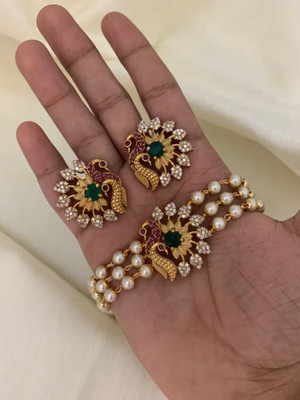 Influtive Brass Gold-plated Multicolor Jewellery Set(Pack of 1)