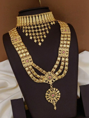 HATRENDZ Gold-plated Plated Brass Necklace Set