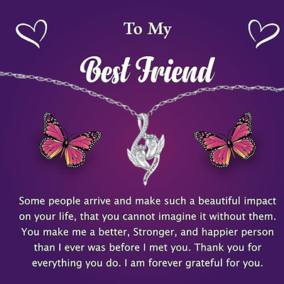 Glamovia Mommy of an Angel Necklace Message Card With Gift Box To My Wife Cubic Zirconia Silver Plated Alloy Necklace