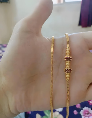 Zaika MUGAPPU THALI CHAIN Cubic Zirconia Gold-plated Plated Brass Chain