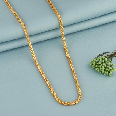 Rasantovi 1 gram High Quality Indian Polished “20” Inches Gold Chain for Men and boy Gold-plated Plated Alloy Chain