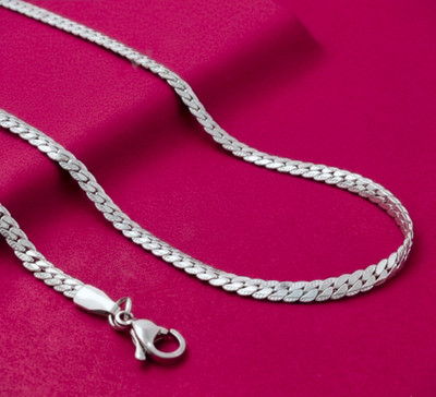 PRIDE STORE Men’s Silver Stainless Steel Chain|Flat Snake Chain for Men|Everyday Wear Silver Plated Stainless Steel Chain