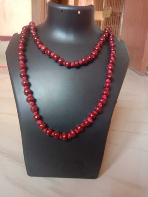 aradhya fashion Lal Chandan Mala Red Sandalwood Mala - 108+1 Beads Jap Mala Bead Size 8 MM Beads Wood Chain