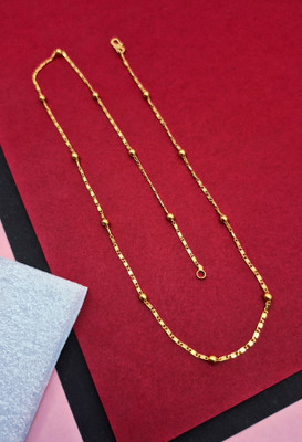 Divyanshi Collection Stylish One Gram Gold Plated Designer Chain Gold-plated Plated Brass Chain