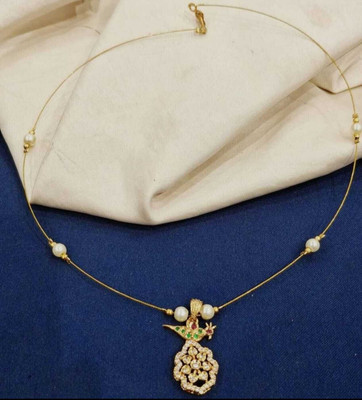 RINAAYAT STUDIO RINAAYAT Elevated Gold plated peacock pendant necklace Cubic Zirconia Gold-plated Plated Alloy Chain