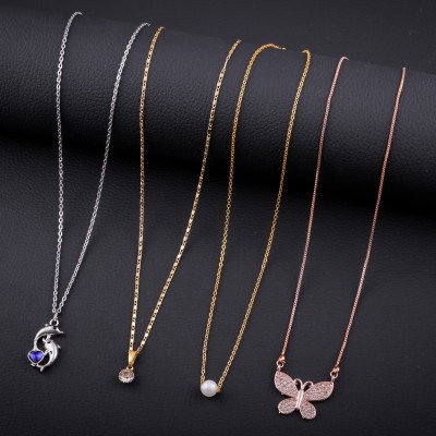 Delfa Clothing Combo of 4 Necklace Chain Gold-plated Plated Alloy Necklace