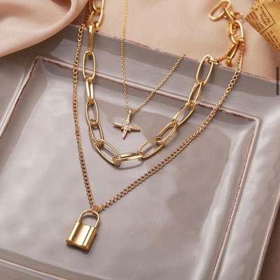 Vembley Trendy Vintage Vembley Cubic Zirconia Gold-plated Plated Necklace Cubic Zirconia Gold-plated Plated Copper Necklace