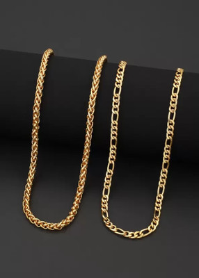 TULAMIVI 1 gram High Quality Indian Polished “20” Inches Gold Chain for Men and boy Gold-plated Plated Copper Chain