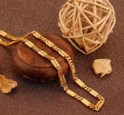 VAMIBHALAMI 1 gram High Quality Indian Polished “20” Inches Gold Chain for Men and boy Gold-plated Plated Alloy Chain