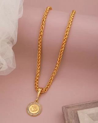 Rakmeja 1 gram High Quality Indian Polished “20” Inches Gold Chain for Men and boy Gold-plated Plated Alloy Chain