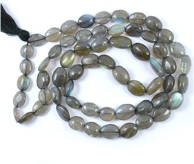 CRYSTU Labradorite Oval Beads Jaap Mala/Necklace 66 cm for unisex Beads, Crystal Crystal Chain