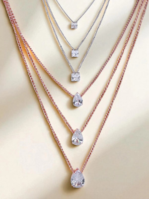 Kord Store Attractive Rose Gold & Oxidised Plated Set Of 2 Necklace combo For Girls & Women Rhodium Plated Alloy Layered
