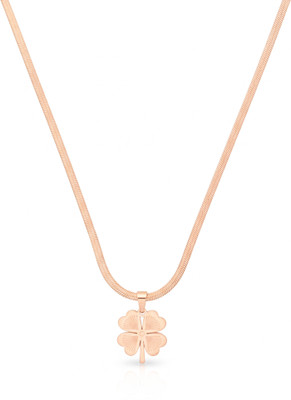 KAYYA21 Rose Gold Clover Pendant Necklace for Women Gold-plated Plated Stainless Steel Necklace