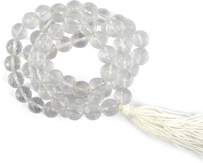 REIKI CRYSTAL PRODUCTS Natural Clear Quartz 10 mm 66 Faceted Beads Jaap Mala Necklace for Unisex Beads, Quartz Crystal Chain