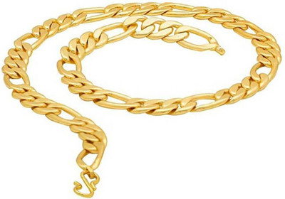 hisa 1 gram High Quality Indian Polished “20” Inches Gold Chain for Men and boy Copper Chain