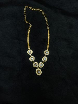 PRS GOLD COVERING white stone jewellery impon necklace Gold-plated Plated Copper Necklace