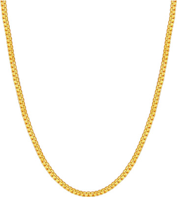Shree Ju Stylish Box Pattern Design Golden Chain For Men Boys Women Girls Unisex Gold-plated Plated Brass Chain