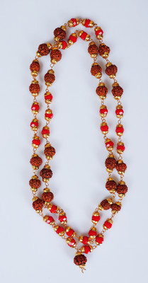 INFABKARAN Rudraksh Tulsi Cap Mala Emerald Wood Chain