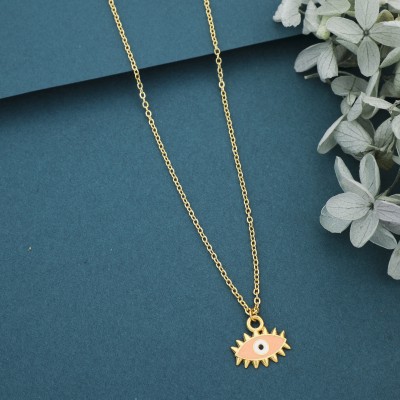 BOGHRA SALES Exclusive Evil Eye Gold Charm Pendant Necklace Chain For Girls,Women Gold-plated Plated Brass, Alloy Necklace