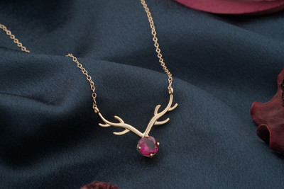 ZALKARI 925 Sterling Silver Elegant Deer Necklace Chain for Girls & Women Zircon Silver Plated Sterling Silver Chain
