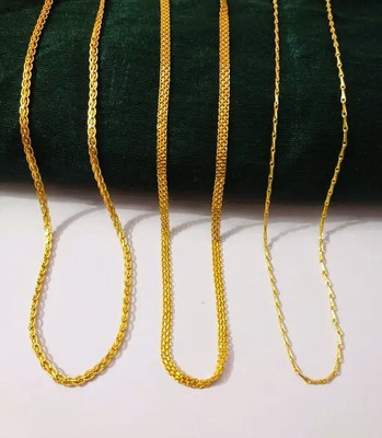 REVERSEA Pack of 3 Set Chain Made In India Copper Plated Copper Chain