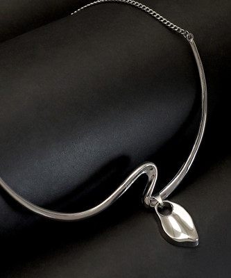 SOHI The Ripple-Shell Collar Necklace Silver Plated Alloy Necklace