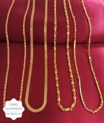 Shine Art 24 inches Chain combo for men & Women pack of 4 Gold-plated Plated Brass Chain Gold-plated Plated Copper, Alloy Chain