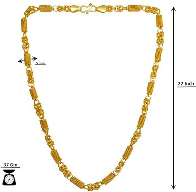 Harsha Creation New Trending Stylish Gold Plated Chain For Men and Boys Gold-plated Plated Alloy Chain