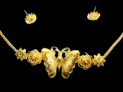 haima's new butterfly choker set 2 Gold-plated Plated Brass Choker