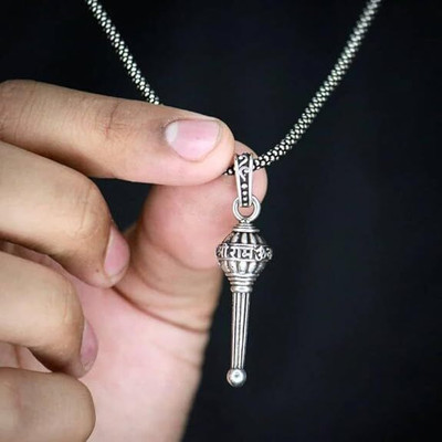 Oxcar Gada Locket for Men & Women | Stylish Religious Pendant for Devotional Wear Stainless Steel