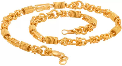Necshiva 1 gram High Quality Indian Polished “20” Inches Gold Chain for Men and boy Gold-plated Plated Copper Chain