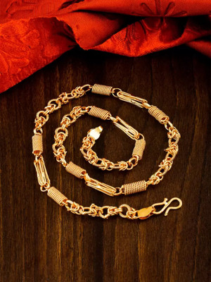 APPILASHI 1 gram High Quality Indian Polished “20” Inches Gold Chain for Men and boy Gold-plated Plated Copper Chain