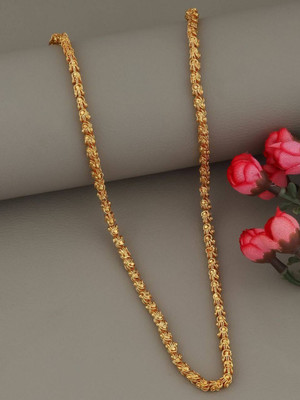 Zaika MOHINI MOP M.S. DUBBLE BOX CHAIN 30" inch LONG CHAIN FOR WOMEN AND GIRLS Gold-plated Plated Brass Chain