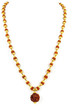 DvR ClicK Haridwar Astro Rudraksha Wood Brass Plated Wood Chain