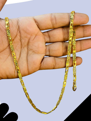 RKB SALES 1gm gold plated High Quality Indian Polished chain men Gold-plated Plated Alloy Chain
