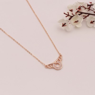 BELWICK American Diamond Rose Gold Necklace Chain Diamond Brass Plated Brass Necklace