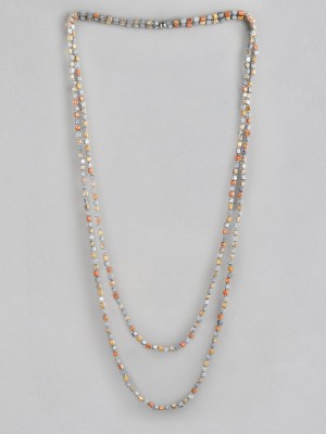 RICHEERA RICHEERA Beaded Double-Layered Statement Necklace Metal Necklace