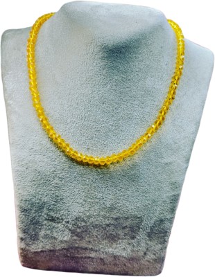 suvarn CRYSTAL MALA Yellow color round cut (Crystal size 6MM) Beads Crystal Necklace