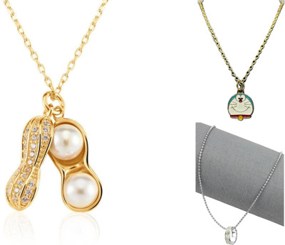 onlinefirst Delicate Fashionable Everyday Neckalce Chain Set for Men Women Metal Necklace Set