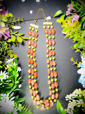 SHREE RADHE TRADERS Original Jade Quartz Plain Duldul Mani/Tumble with TSP Plain Round 6 MM Crystal Crystal Necklace